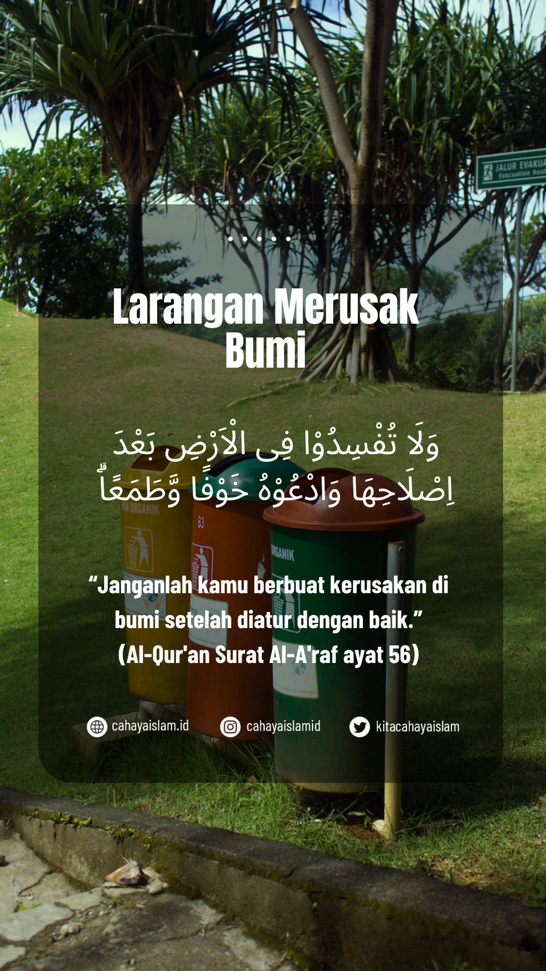 meninggalkan sampah di tempat wisata