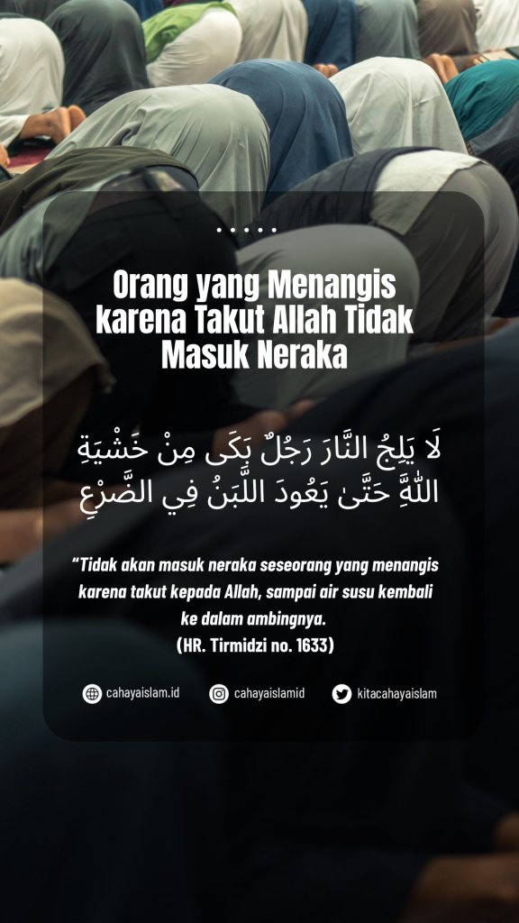 takut tidak bisa meninggalkan dosa