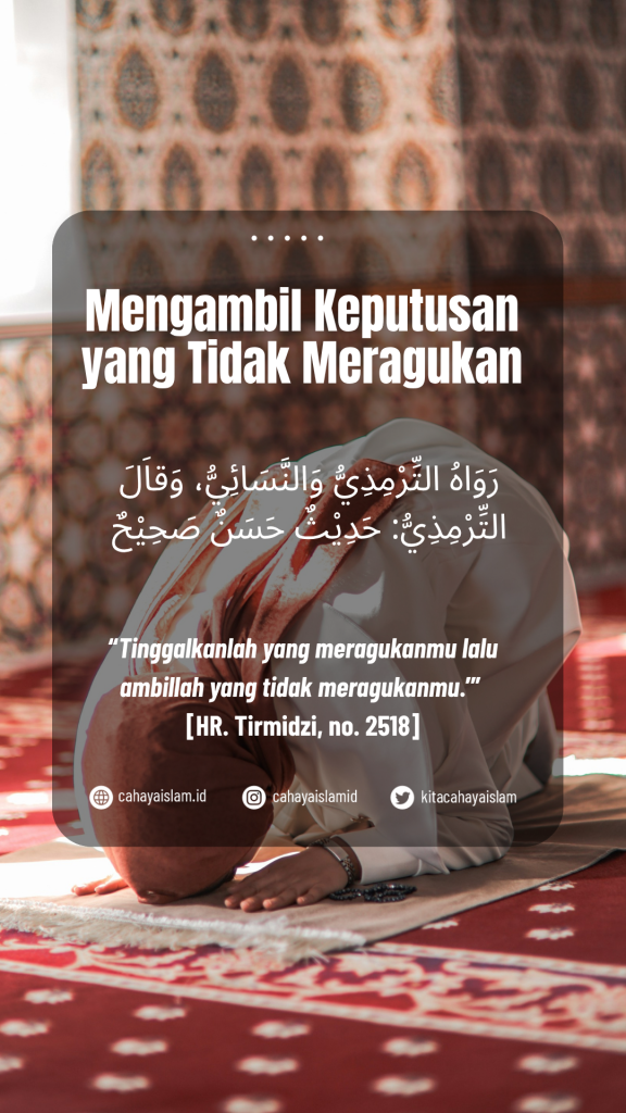 tidak yakin dengan pilihan sendiri