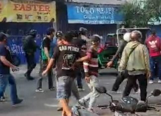 aksi bentrokan di Muntilan