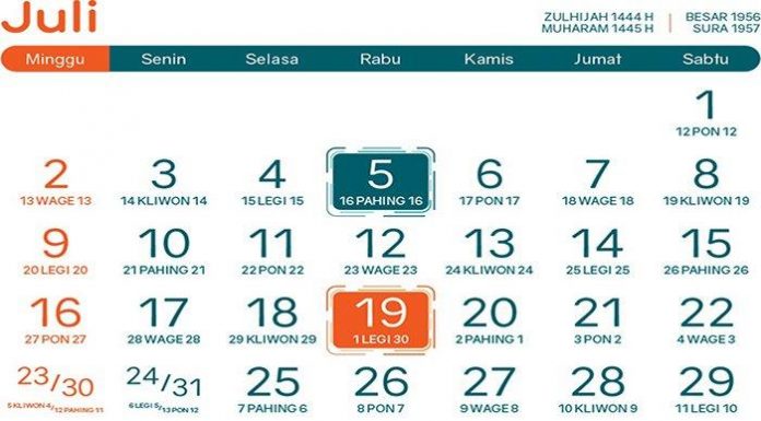 tanggal merah Juli